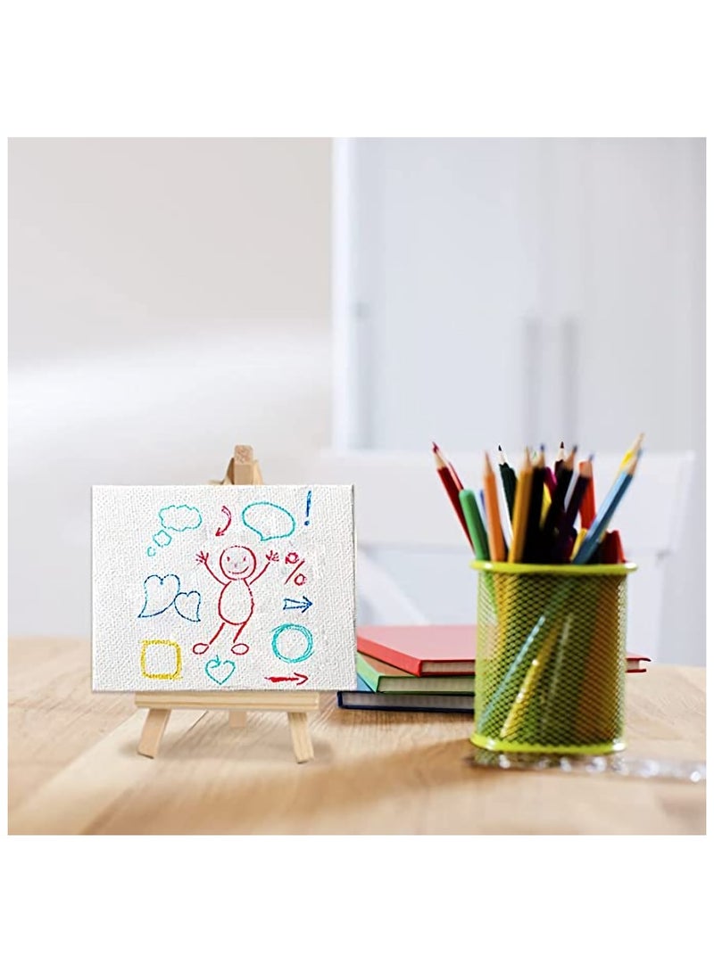 SYOSI حامل خشبي صغير، حامل سطح المكتب SYOSI، حامل صور خشبي ثلاثي القوائم، حامل عرض لوحات زيتية رقمية صغير، حامل عرض إعلاني، 10 قطع - Image 4