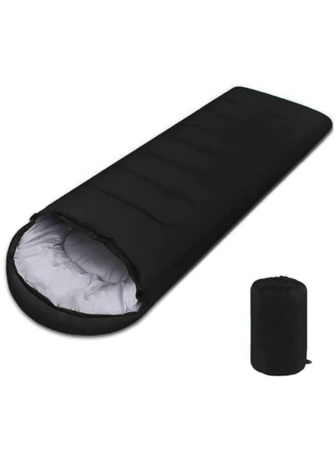 GGEROU - Sleeping Bags Camping with Compression Sack, Ultralight Backpacking Sleeping Bags with Zipper, Suitable for Warm & Cold Weather for Hiking, Traveling, Outdoor Adventure Black - Image 1