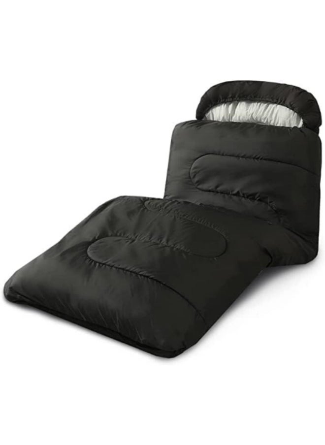 GGEROU - Sleeping Bags Camping with Compression Sack, Ultralight Backpacking Sleeping Bags with Zipper, Suitable for Warm & Cold Weather for Hiking, Traveling, Outdoor Adventure Black - Image 1