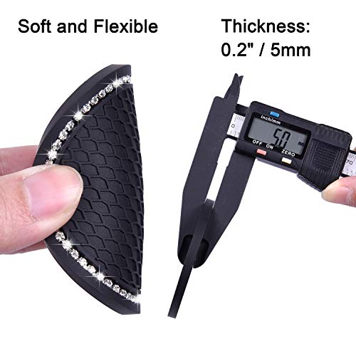 Wisdompro Bling Car Coasters, Wisdompro 4 Pack PVC Car Cup Holder Insert Coaster - Anti Slip Universal Vehicle Interior Accessories Crystal Glitter Cup Mats for Women and Men(2.75" Diameter, Black) - Image 5