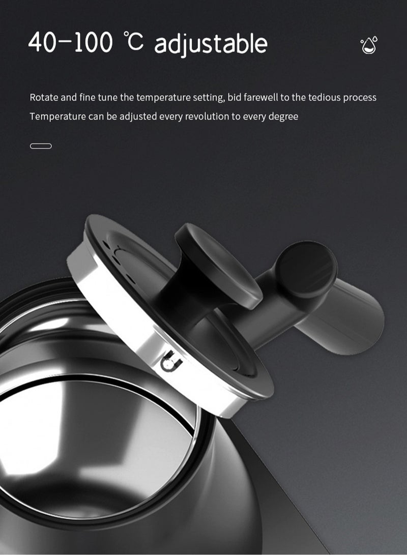 Brutelle Gooseneck Kettle V60 Coffee Kettle 900ML 1200W Power Knob Temperature Adjustment with Digital Display Temperature Automatic Insulation Stainless Steel Material Suitable for Home and Office - Image 5