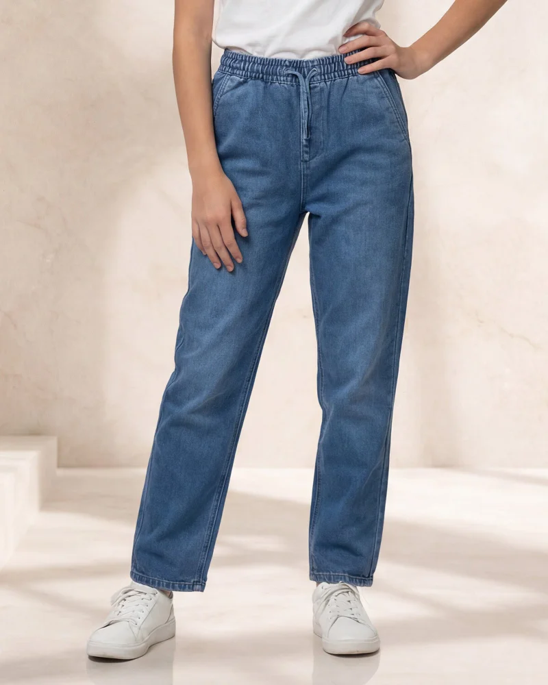 Redtag Senior Girls Navy Mom Fit Pullon