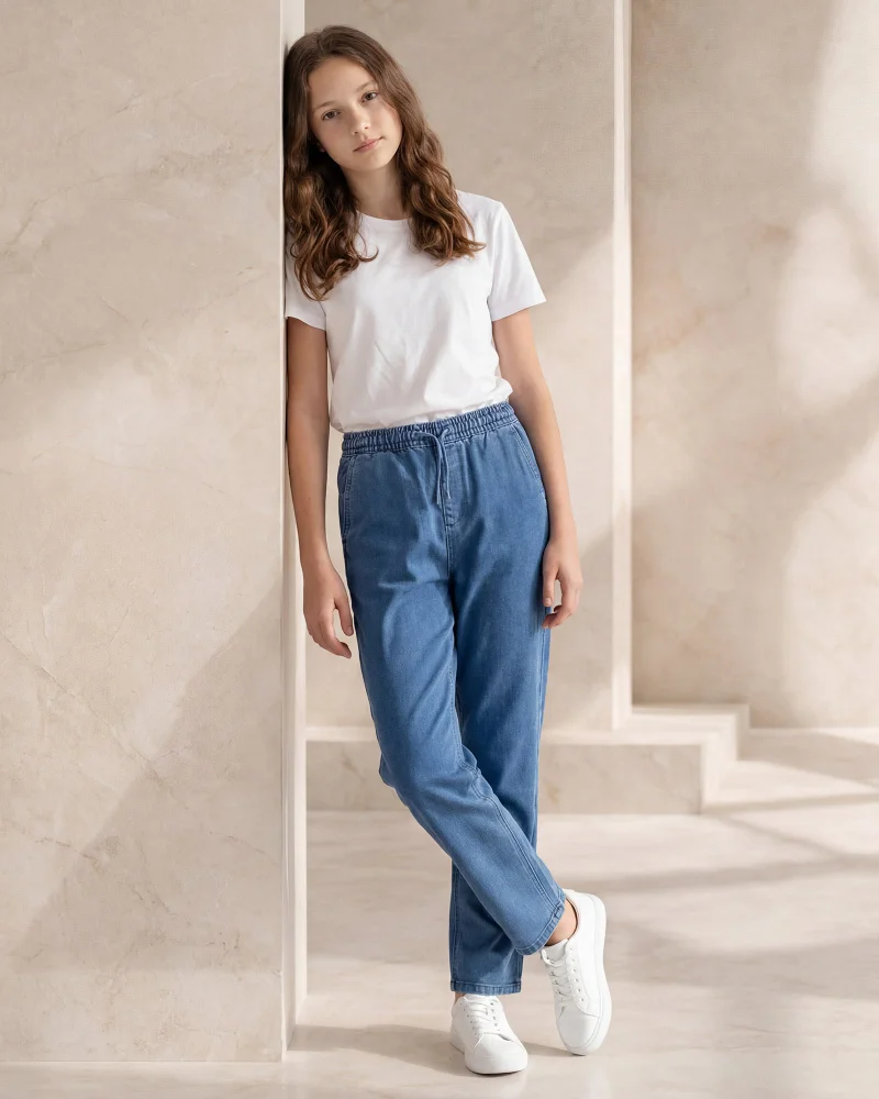 Redtag Senior Girls Navy Mom Fit Pullon