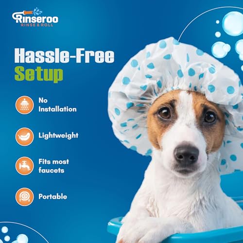 Rinseroo: Slip-On Tub Hose – As Seen on Shark Tank – 5ft Flex Bathtub Faucet Sprayer – Easy Rinse for Pets, Hair & Cleaning – No Installation Needed – Fits Faucets Up to 3” Wide – Mess-Free & Portable - Image 4