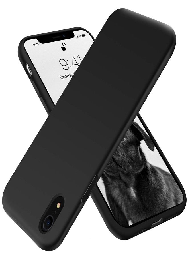 OTOFLY Compatible with iPhone XR Case,[Silky and Soft Touch Series] Premium Soft Liquid Silicone Rubber Full-Body Protective Bumper Case for iPhone XR （Black） - Image 1