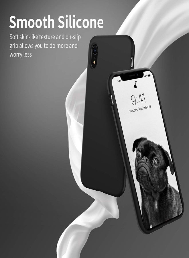 OTOFLY Compatible with iPhone XR Case,[Silky and Soft Touch Series] Premium Soft Liquid Silicone Rubber Full-Body Protective Bumper Case for iPhone XR （Black） - Image 3