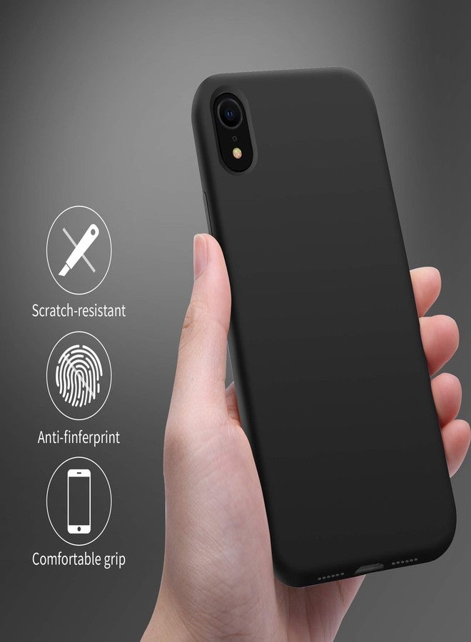 OTOFLY Compatible with iPhone XR Case,[Silky and Soft Touch Series] Premium Soft Liquid Silicone Rubber Full-Body Protective Bumper Case for iPhone XR （Black） - Image 4