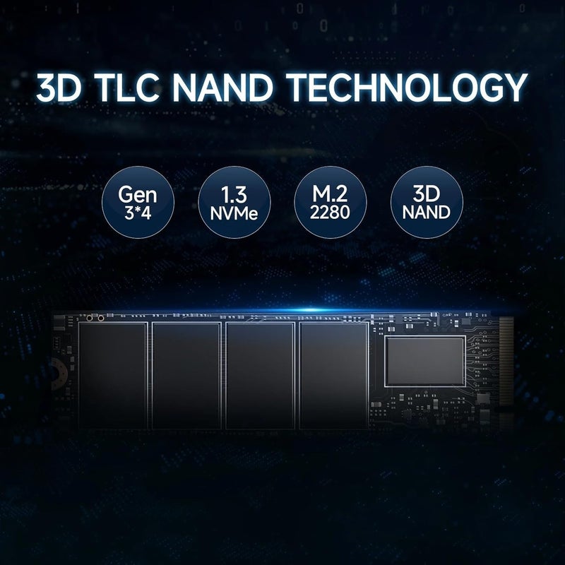 متوافق مع محركات الأقراص الصلبة من نوع M.2 NVMe PCIe 3.0، سعة تخزين داخلية متعددة القدرات بسرعة 3500MB/s لأجهزة الكمبيوتر المحمولة والمكتبية (2300MBs 256GB) - Image 2