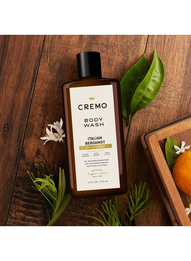 cremo Rich-Lathering Italian Bergamot Body Wash for Men, Notes of Italian Bergamot, Neroli Blossom, and Fresh Vetiver, 16 Fl Oz - Image 2