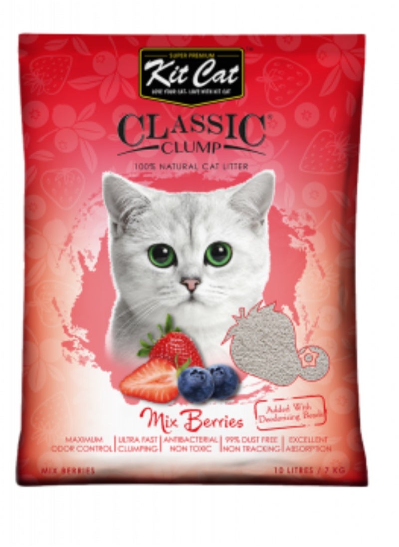 Kit Cat - Kit Cat Sand Classic for Cats with Strawberry Scent 10L - Image 1