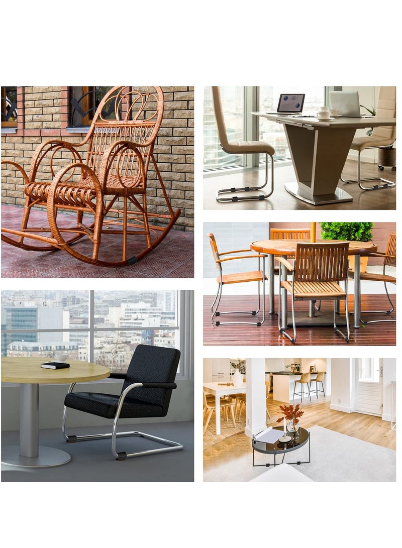 Barakah 24 Pcs Felt Furniture Pads with Velcro and Loop Fasteners Anti Scratch Floor Protectors Protect Floors No Scratches No Noise Wrap Easy to Install for Home Desk Chair Sofa Leg Black - Image 4