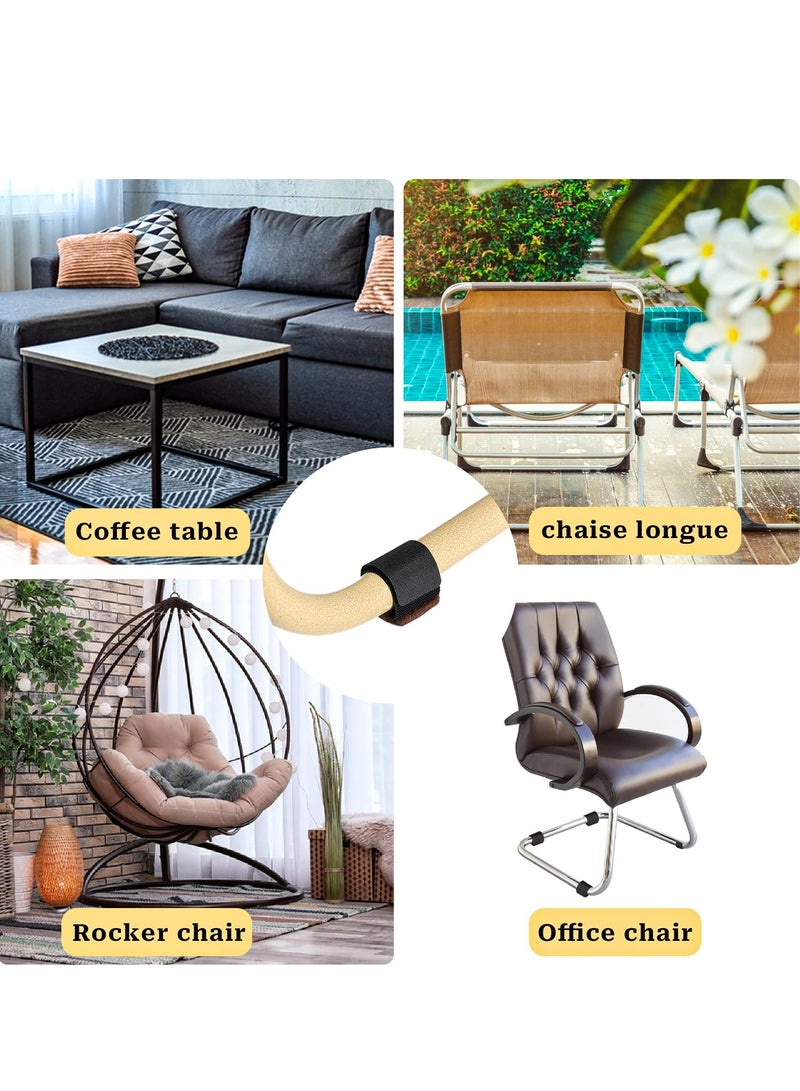 Barakah 24 Pcs Felt Furniture Pads with Velcro and Loop Fasteners Anti Scratch Floor Protectors Protect Floors No Scratches No Noise Wrap Easy to Install for Home Desk Chair Sofa Leg Black - Image 5