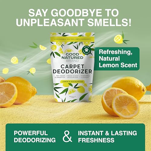 Good Natured Brand | Carpet Deodorizer & Freshener Powder | 47 oz Pet Odor Eliminator for Strong Odor & Pet Urine | Fresh Natural Lemon & Eucalyptus Scent | Safe for Homes with Pets - Image 2