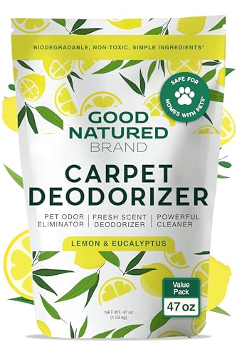 Good Natured Brand | Carpet Deodorizer & Freshener Powder | 47 oz Pet Odor Eliminator for Strong Odor & Pet Urine | Fresh Natural Lemon & Eucalyptus Scent | Safe for Homes with Pets - Image 1