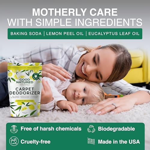 Good Natured Brand | Carpet Deodorizer & Freshener Powder | 47 oz Pet Odor Eliminator for Strong Odor & Pet Urine | Fresh Natural Lemon & Eucalyptus Scent | Safe for Homes with Pets - Image 4