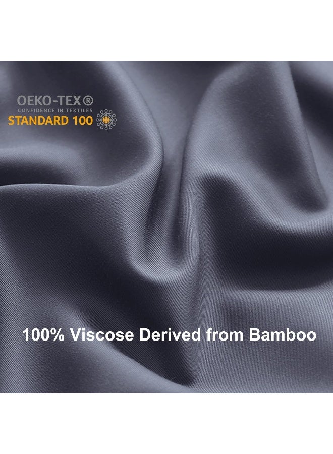 HCORA 100% Viscose Derived from Bamboo Sheets Queen Size - 4-Piece Premium 400 Thread Count Cooling Sheets for Hot Sleepers - 16 Inch Deep Pocket Bamboo Bed Sheets, Breathable, Silky, Soft - Image 3