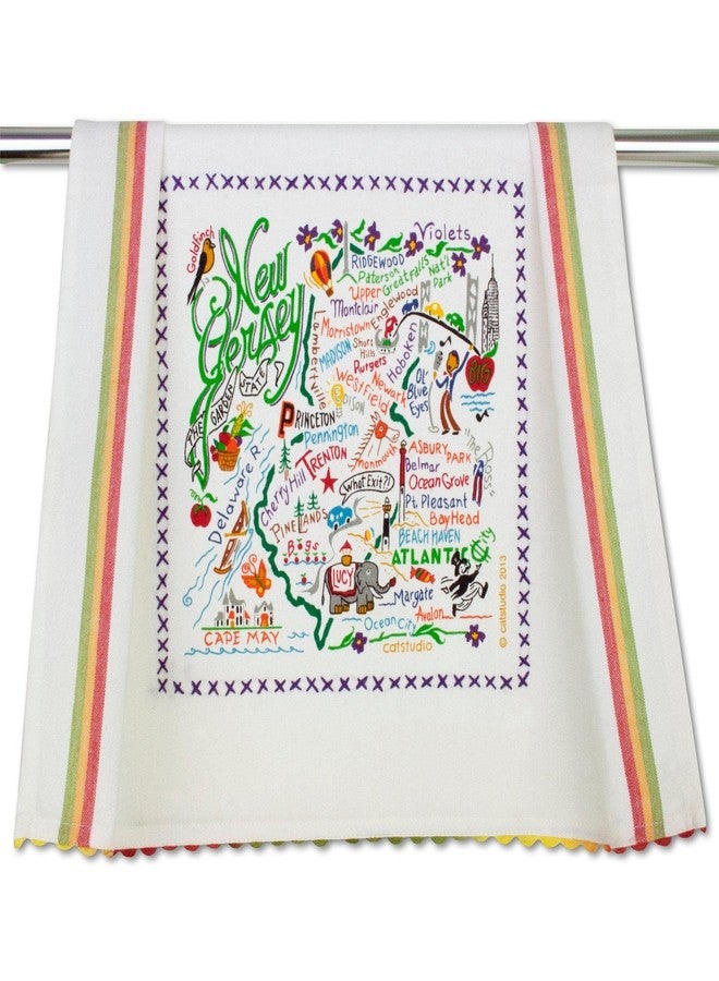Catstudio New Jersey Dish Towel - U.S. State Souvenir Kitchen and Hand Towel, Perfect Tea Towels for New Jersey Lovers, Travel Souvenir, Housewarming Gifts, Couple Gifts - Image 1