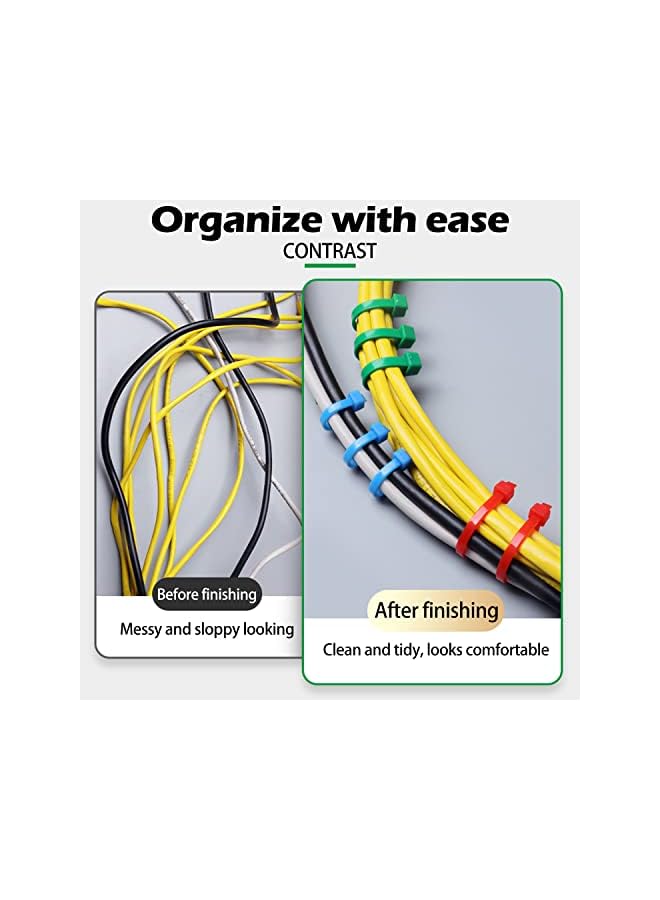 EKIND Cable Zip Ties, 100 Pack 8 Inch Self Locking UV Resistant Nylon Plastic Wire Ties Perfect for Electric Cables/Connecter Plants, Home, Office, Garage, Indoor and Outdoor (Red) - Image 3