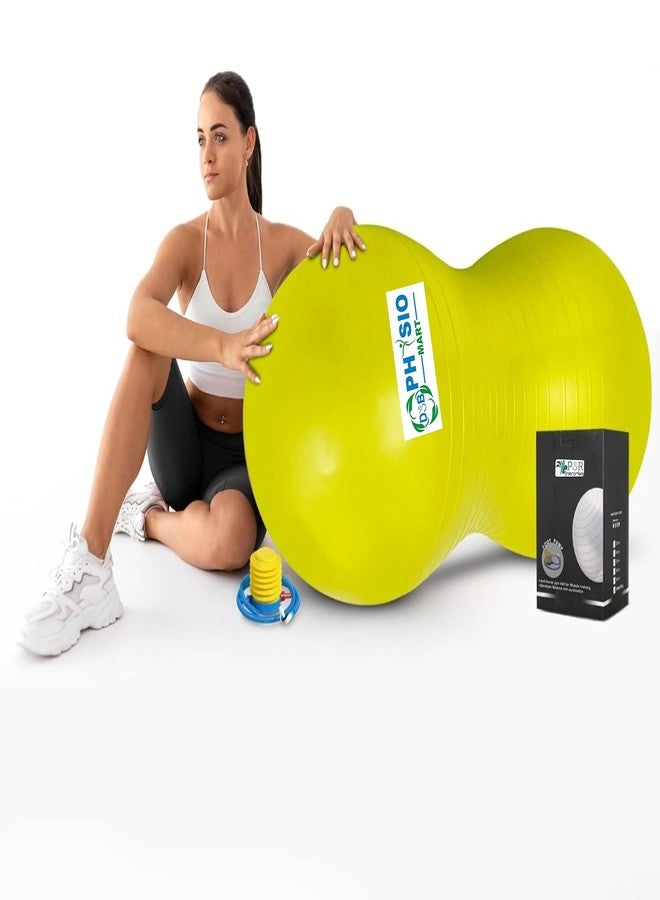 DSB PHYSIO MART Physio Therapy Peanut Ball with Pump 60cm Shaped Swiss Stability Yoga Exercise Balance Ball for Kids, Labor Birthing, Fitness, Gym Workout DSB-58A - Image 3