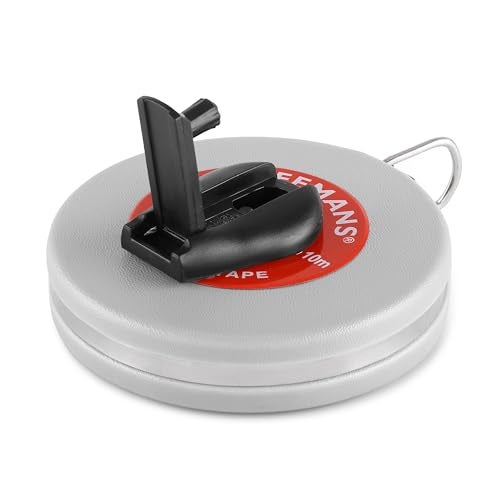 FREEMANS Leatherette 10m:13mm Fibreglass Measuring Tape - 10m/32ft || Case Reinforced with Stainless Steel Band || Durable Winding Mechanism Handle and Stainless Steel Mouth with End Hook - Image 3
