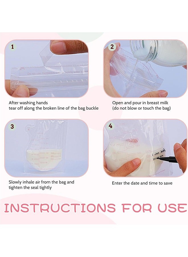 Breastmilk Storage Bags,250ml,120 count,Disposable Milk Storage Bag Presterilized, Hygienically Doubled-Sealed, Refrigeration and Freezing - Image 5