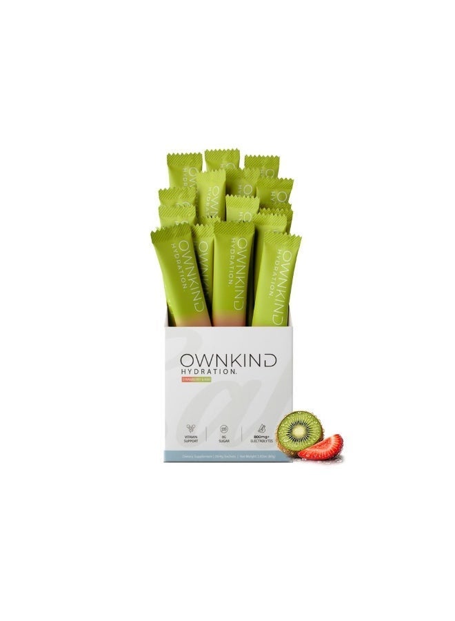 OWNKIND Electrolytes Powder Sachets - Strawberry & Kiwi | Zero Sugar, All 6 Electrolytes, Hydration Multiplier w/Essential Minerals, Vitamins, Immune & Metabolic Functions. Vegan, Sugar & Gluten Free - Image 1