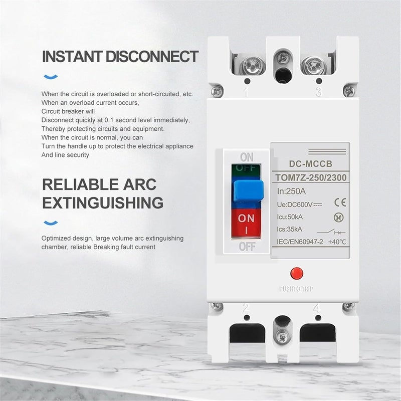 200A DC 600V Solar Molded Case Circuit Breaker MCCB Overload Protection Switch for Photovoltaic PV System - Image 5