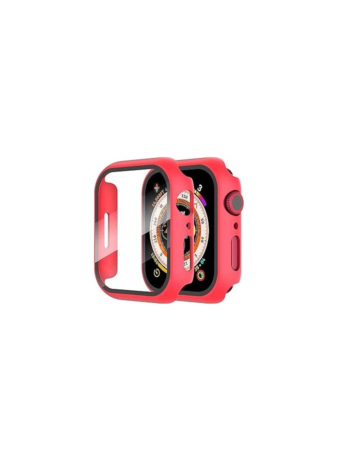 FARROBIZZ 2-Pack for Apple Watch Series 9/8/7/6/5/4/Series SE/SE 2  in mm All-around Screen Protector Case, Tempered Glass Screen Protector Case Ultra-thin for iWatch in mm Protection Cover - Clear - Image 1