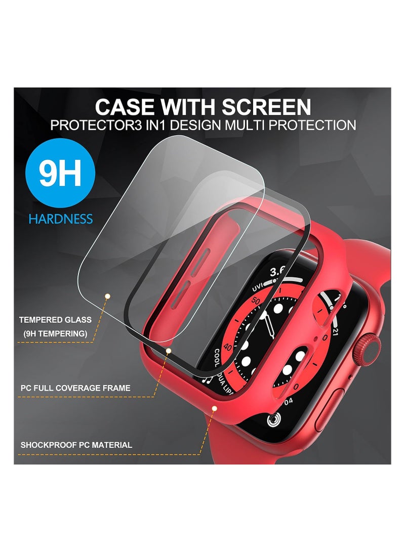 FARROBIZZ 2-Pack for Apple Watch Series 9/8/7/6/5/4/Series SE/SE 2  in mm All-around Screen Protector Case, Tempered Glass Screen Protector Case Ultra-thin for iWatch in mm Protection Cover - Clear - Image 2