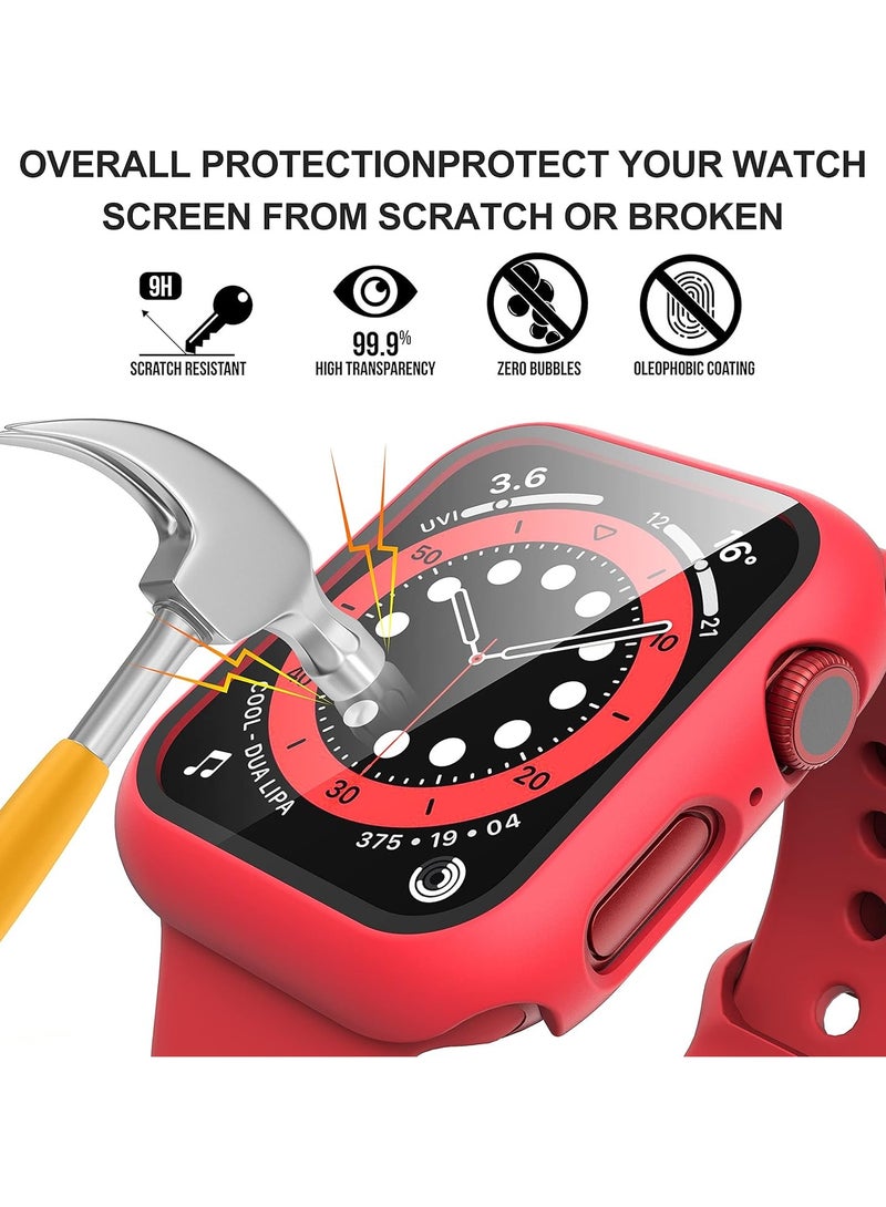 FARROBIZZ 2-Pack for Apple Watch Series 9/8/7/6/5/4/Series SE/SE 2  in mm All-around Screen Protector Case, Tempered Glass Screen Protector Case Ultra-thin for iWatch in mm Protection Cover - Clear - Image 3
