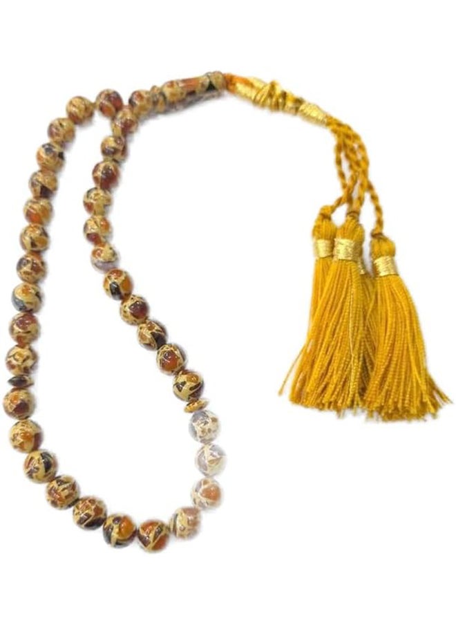 Generic Elegant Amber dust 33 beads rosary , unisex , top quality 