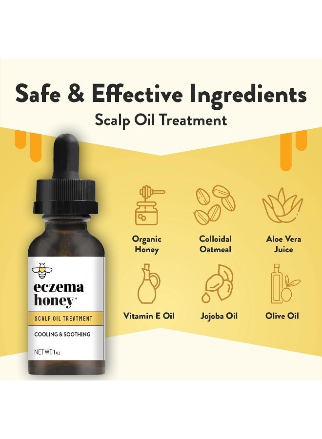ECZEMA HONEY Soothing Scalp Oil - Natural Hair Oil & Moisturizer Helps Dandruff- Itchy & Dry Scalp Treatment - Daily Hair Care for All Hair & Skin Types (1 Oz) - Image 2