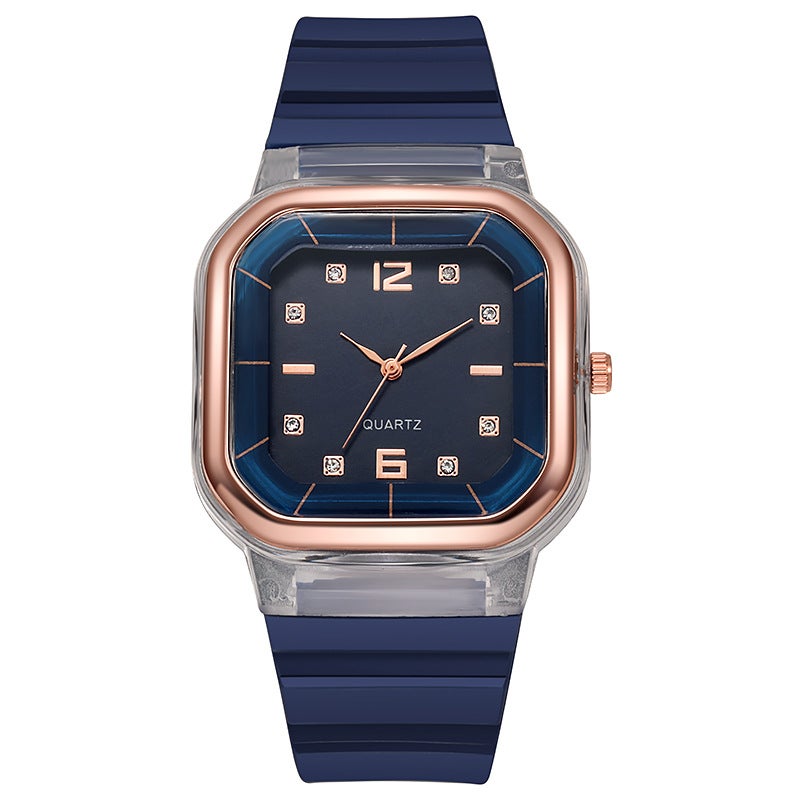 Square Spring Summer Quartz Ladies Watch Blue