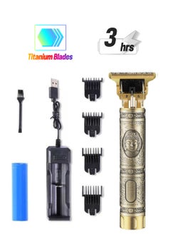 Generic T9 USB Hair Trimmer Baldheaded Cutter Beard Shaving Carving Tool Golden/Black Cutting Machine  - Image 1