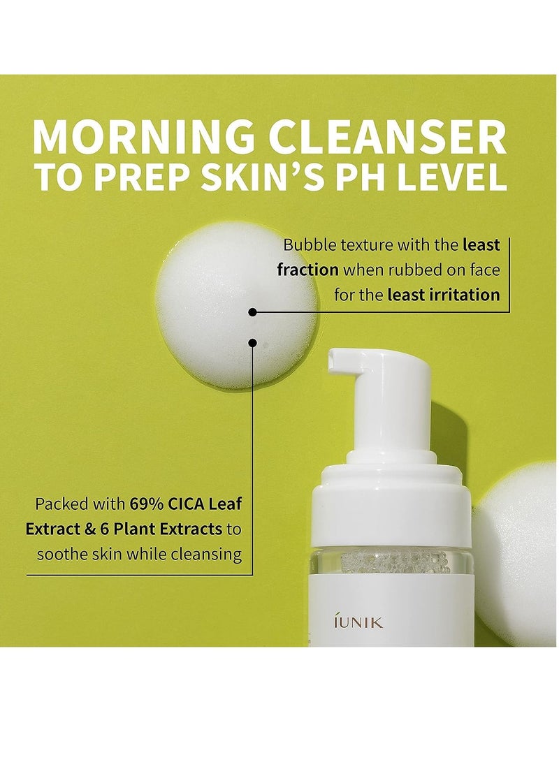 Centella Bubble Foaming Vegan Facial Cleanser - Naturally-Derived Tea Tree Extracts Centella Asiatica Extract 69% Soothing Moisturizing Exfoliating Removes Pore Blackheads Whiteheads 5.07 Fl Oz