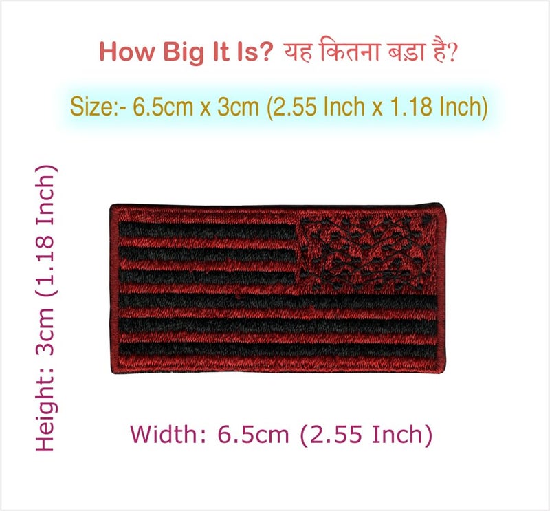 Generic American Flag (U.S) Applique Embroidered Sew-on Patch ; Size Small: 6.5cm x 3cm for Jackets, Bags, Caps, T-Shirts, Jeans, Outdoor Clothing (1 Piece). (Code: SBX-156)  - Image 2