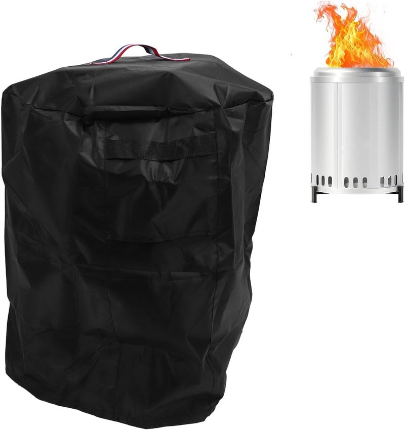 Round Fire Pit Cover for Patio Full Coverage, , Tear with Vent and Handle - Image 2