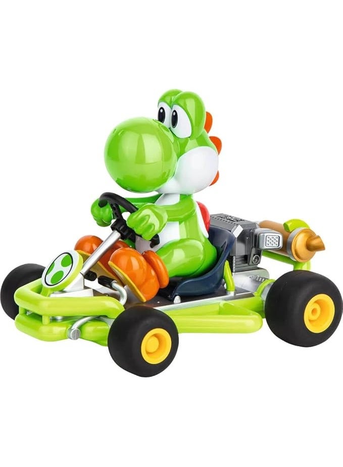 Carrera RC Official Licensed Mario Kart Pipe Kart Yoshi 1:18 Scale 2.4 GHz Remote Radio Control Car with Rechargeable LiFePO4 Battery - Kids Toys Boys/Girls - Image 1
