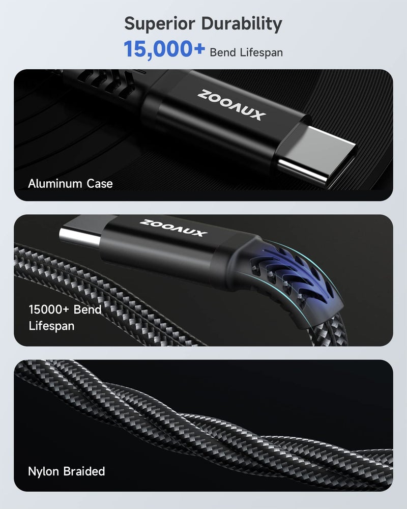ZOOAUX محول ZOOAUX USB C إلى 3.5 مم لسماعات الرأس والشاحن، 2 في 1 USB C إلى جاك صوت Aux مع كابل دنجلي للشحن السريع PD 60W لجهاز Galaxy S23/S22/S21/S20 Ultra، iPad Pro، Pixel (أسود) - Image 5
