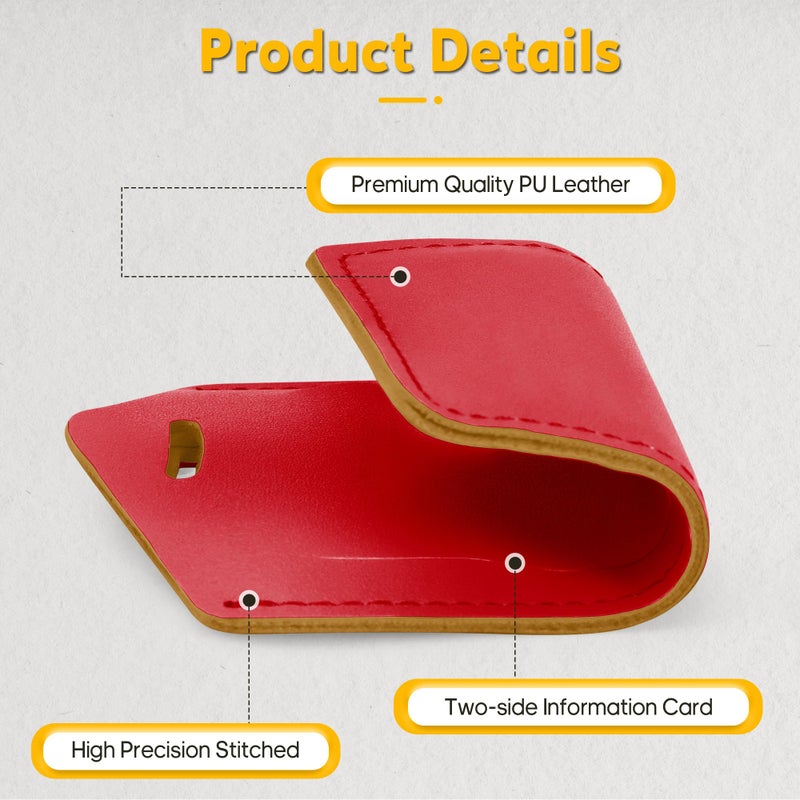 Travelambo Luggage Tags for Suitcases Faux Leather Privacy Protection 2 Pack Bag Tags Travel Accessories Essential, Deep Red - Image 4