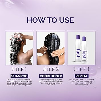 Nisim FAST Hair Growth Shampoo and Conditioner Supercharges Growth for All Hair Types Repairs Damaged Hair Vegan SLSParabenFree 1 Month Supply 300ml x2 - Image 3