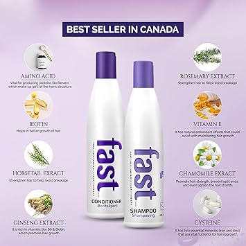 Nisim FAST Hair Growth Shampoo and Conditioner Supercharges Growth for All Hair Types Repairs Damaged Hair Vegan SLSParabenFree 1 Month Supply 300ml x2 - Image 2