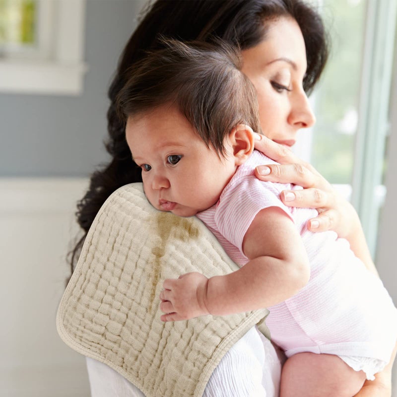 Looxii Muslin Burp Cloths 100% Cotton Muslin Cloths 12 Pack Large 20''x10'' Extra Soft and Absorbent Baby Burping Cloth for Boys and Girls (Apricot+DarkGreen) - Image 3