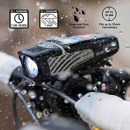 NiteRider Lumina OLED Boost 1200 Lumen USB Rechargeable Bike Headlight – OLED Display USB Rechargeable Front Bike Light 9 Modes IP64 Waterproof Road Cycling MTB Commuter eBike Safety Night Riding - Image 2