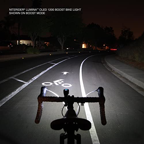 NiteRider Lumina OLED Boost 1200 Lumen USB Rechargeable Bike Headlight – OLED Display USB Rechargeable Front Bike Light 9 Modes IP64 Waterproof Road Cycling MTB Commuter eBike Safety Night Riding - Image 3