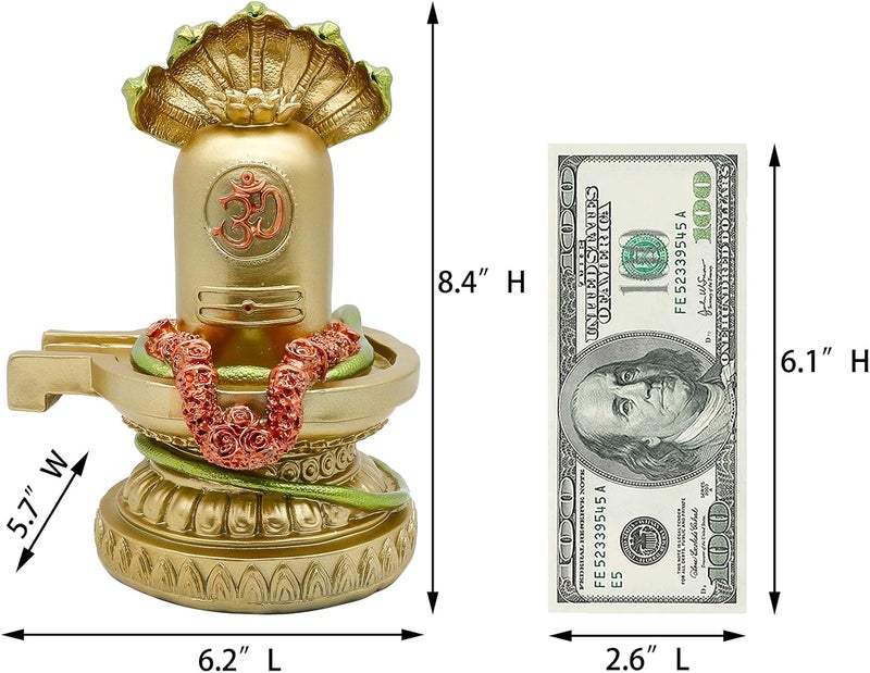 alikiki Hindu God Shiva Lingam Statue - Antique Gold - Image 5