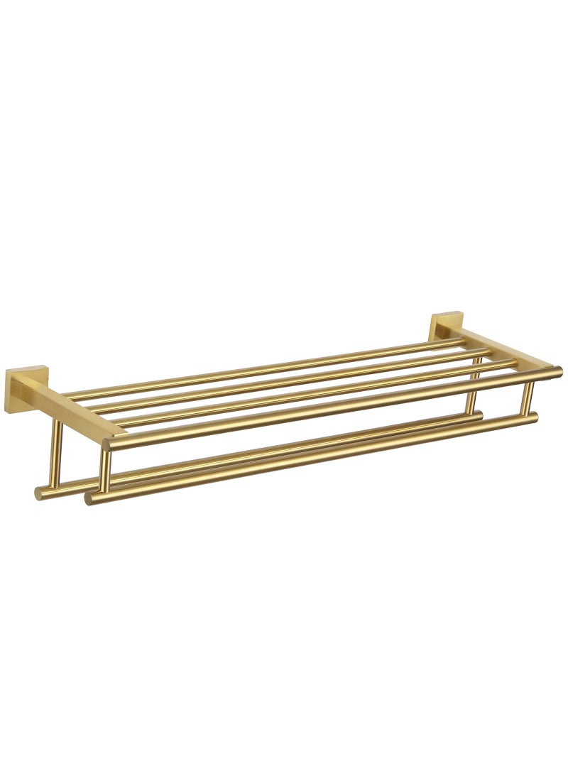 Angle Simple Angle Simple Towel Rack for Bathroom SUS 304 Stainless Steel Hand Towel Holder with Shelf Brushed Gold 2756 Inches 
