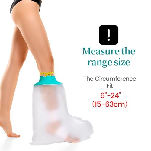 CIVJET Cast Covers for Shower Leg, Waterproof Cast Cover for Showering, Cast Protector for Shower Leg Adult, Shower Boots for Foot after Surgery, Ankle, Foot (Diameter - 7.9") - Image 4