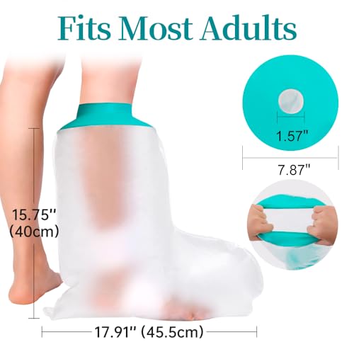 CIVJET Cast Covers for Shower Leg, Waterproof Cast Cover for Showering, Cast Protector for Shower Leg Adult, Shower Boots for Foot after Surgery, Ankle, Foot (Diameter - 7.9") - Image 3