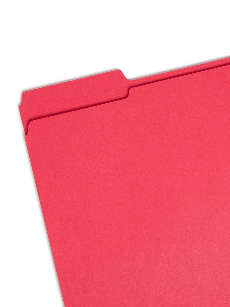 Smead File Folder, Reinforced 1/3-Cut Tab, Letter Size, Red, 100 per Box (12734) - Image 2